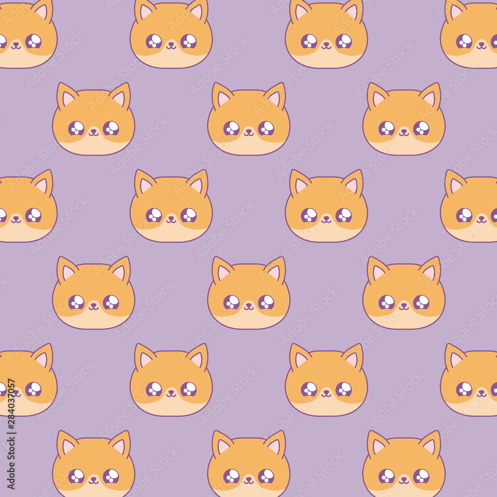 pattern of cute foxes baby animals kawaii style pattern of cute foxes baby animals kawaii style