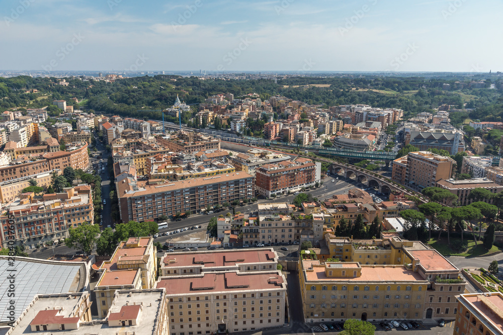 Panorama of Vatican city and Rome, Italy