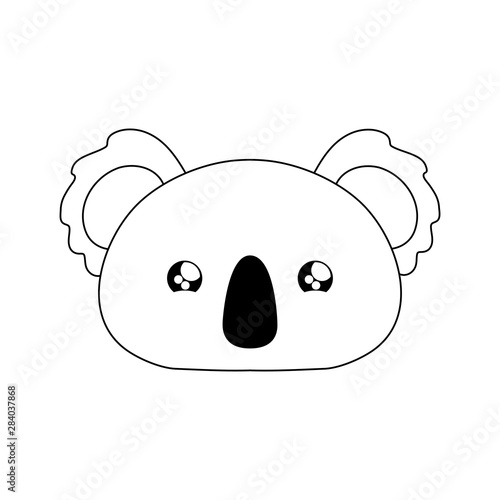 head of cute koala baby animal kawaii style