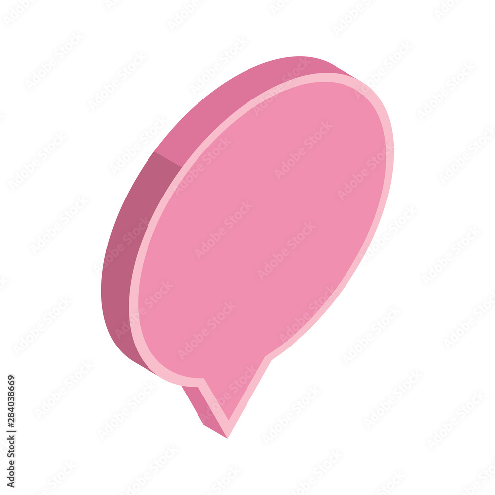 speech bubble in 3d on white background speech bubble in 3d on white background