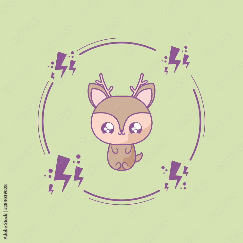 cute reindeer baby animal kawaii style cute reindeer baby animal kawaii style