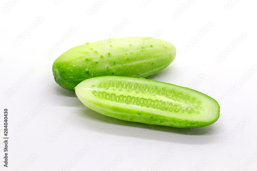 Cucumber on a white background, used for cooking, food,universal food Cucumber on a white background, used for cooking, food,universal food
