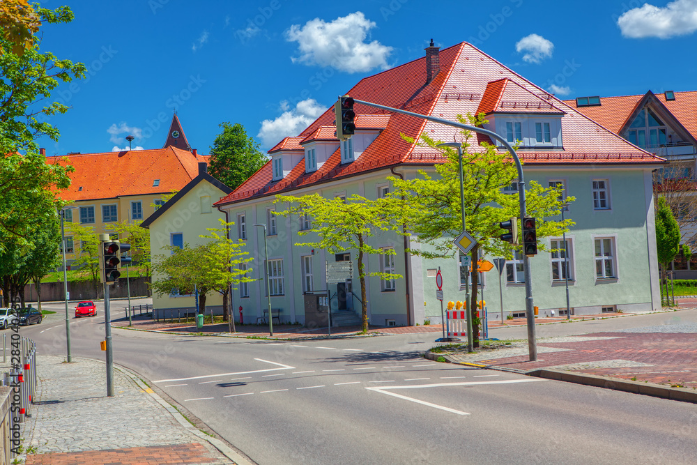 Street of Buchloe town in Germany 