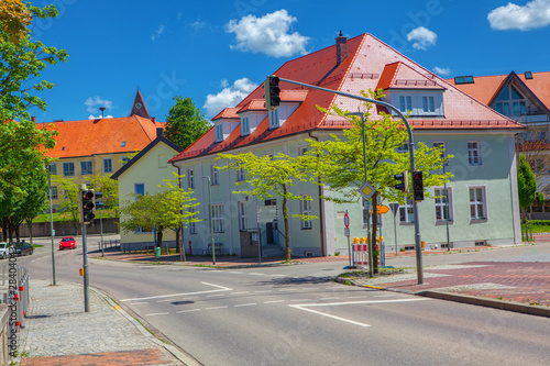 Street of Buchloe town in Germany 