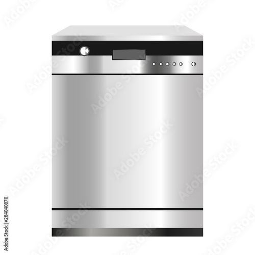 Dishwasher. Home appliances isolated on a white background. Vector graphics.