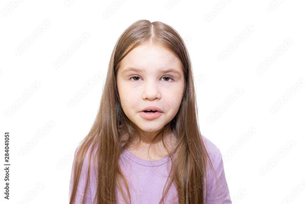 The little girl really wants to sneeze. Isolated on a white background. The little girl really wants to sneeze. Isolated on a white background.