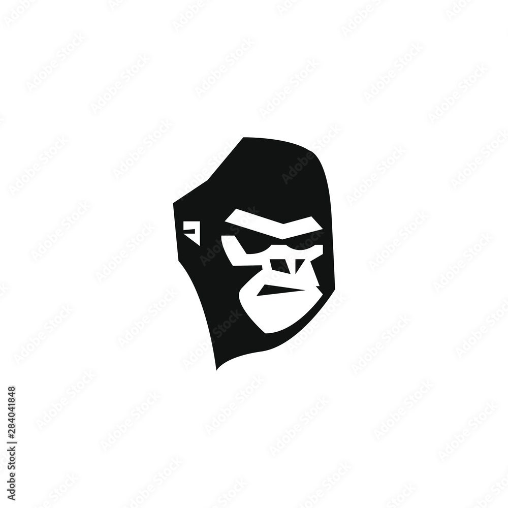 Monkey head logo template vector. Monkey face logo template vector. Ape logo template Monkey head logo template vector. Monkey face logo template vector. Ape logo template