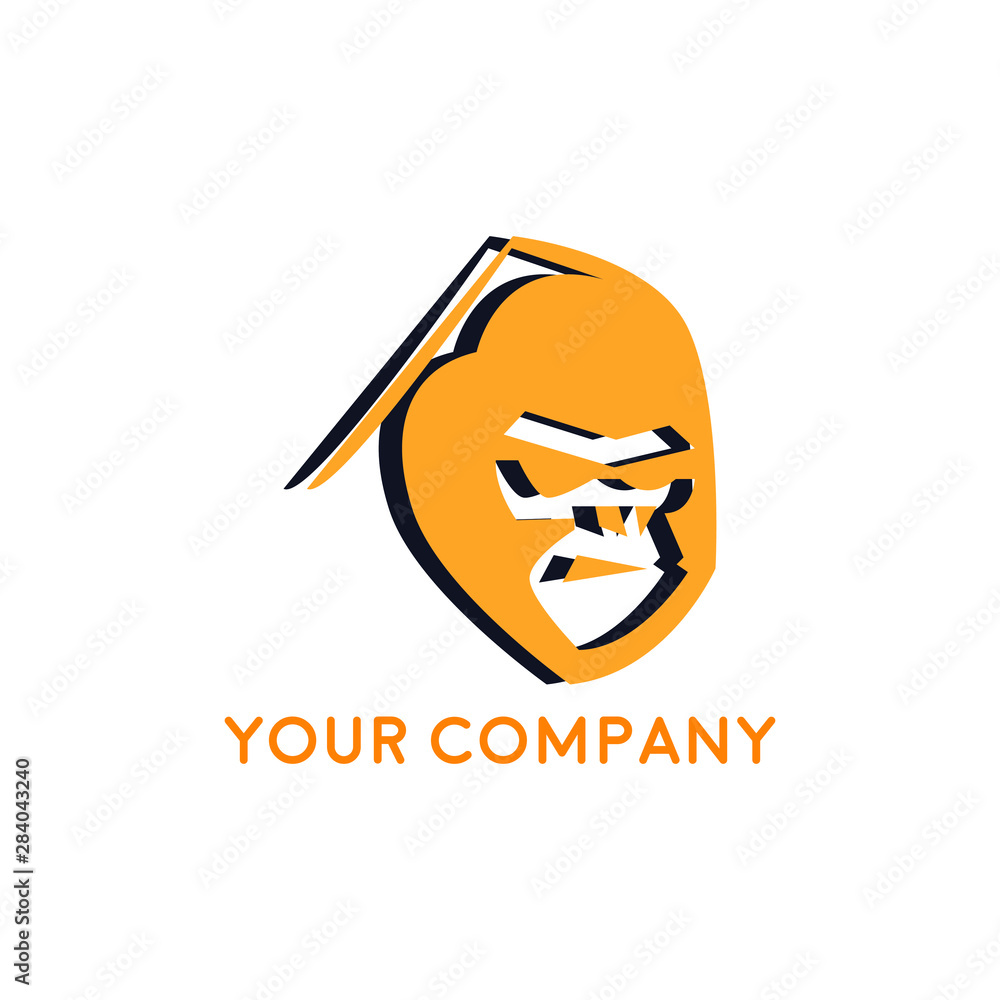 Monkey head logo template vector. Monkey face logo template vector. Ape logo template