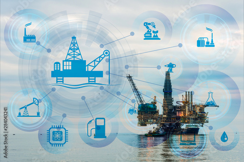 Εκτύπωση καμβά Concept of automation in oil and gas industry