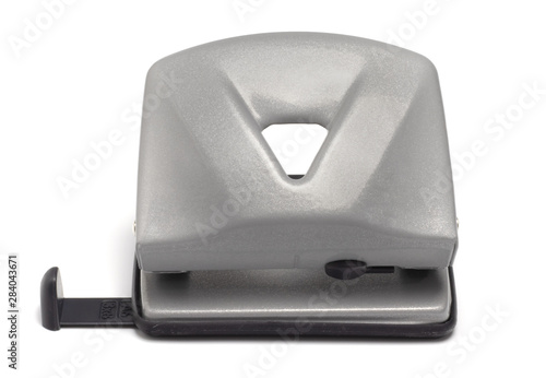  hole punch closeup lies on a white background