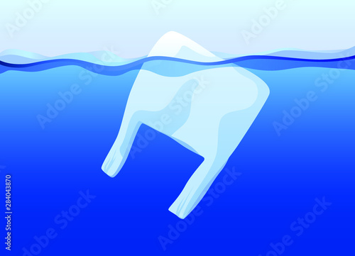 Illustration of plastic bag iceberg
