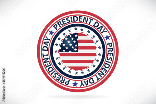 President Day seal stamp USA flag vector