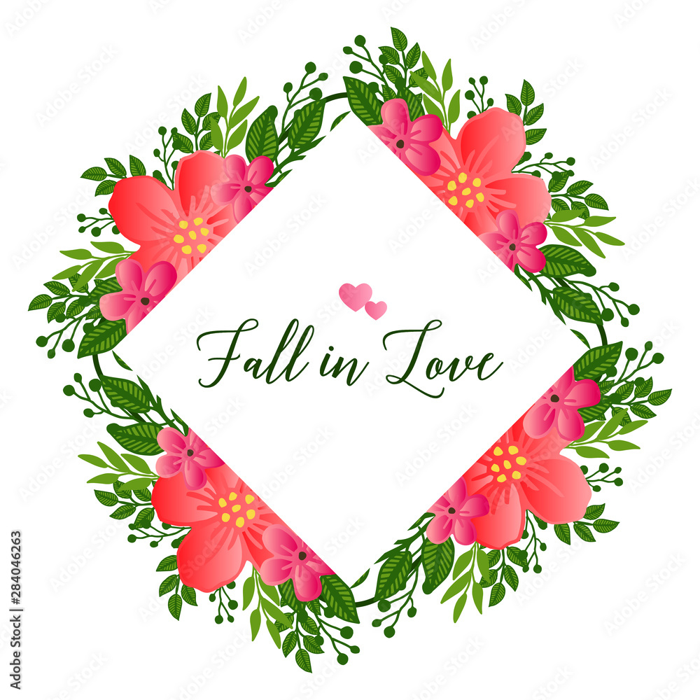 Beautiful abstract leaf flower frame, for calligraphy text fall in love. Vector Beautiful abstract leaf flower frame, for calligraphy text fall in love. Vector