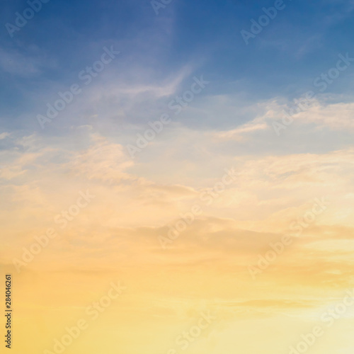 Sunset sky for background,sunrise sky and cloud at morning,nature for design art work. © Praew stock