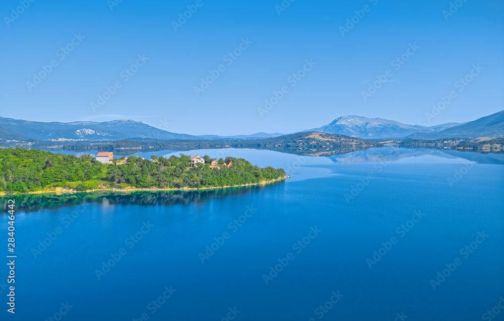 Reservoir lake Peruca at the river Cetina, Croatia