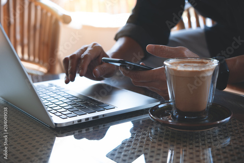 Working at coffee shop