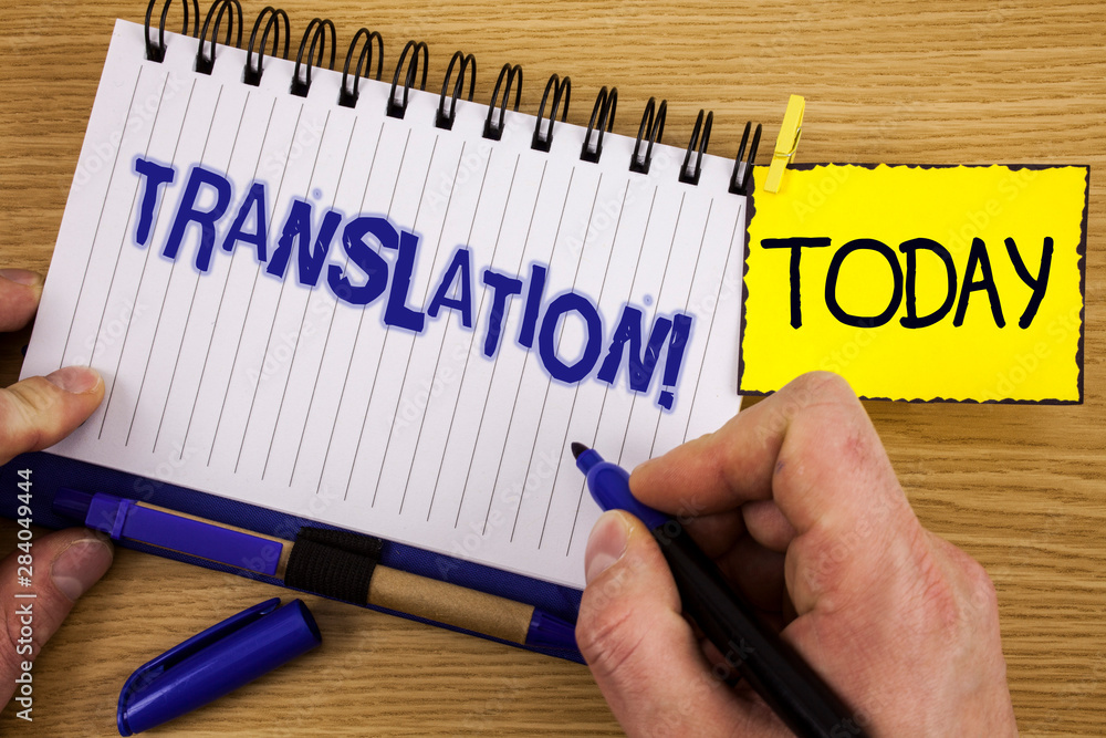 Word writing text Translation Motivational Call. Business concept for Transform words or texts to another language written by Marker in Hand Notebook wooden background Today Pen next to it. Word writing text Translation Motivational Call. Business concept for Transform words or texts to another language written by Marker in Hand Notebook wooden background Today Pen next to it.