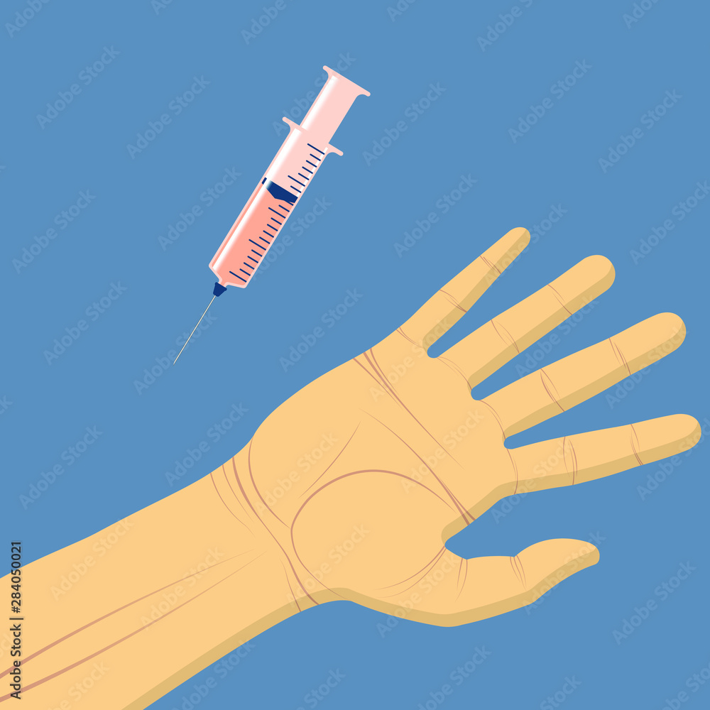 Vaccination of patients. Syringe with lecturing. Vaccination of patients. Syringe with lecturing.