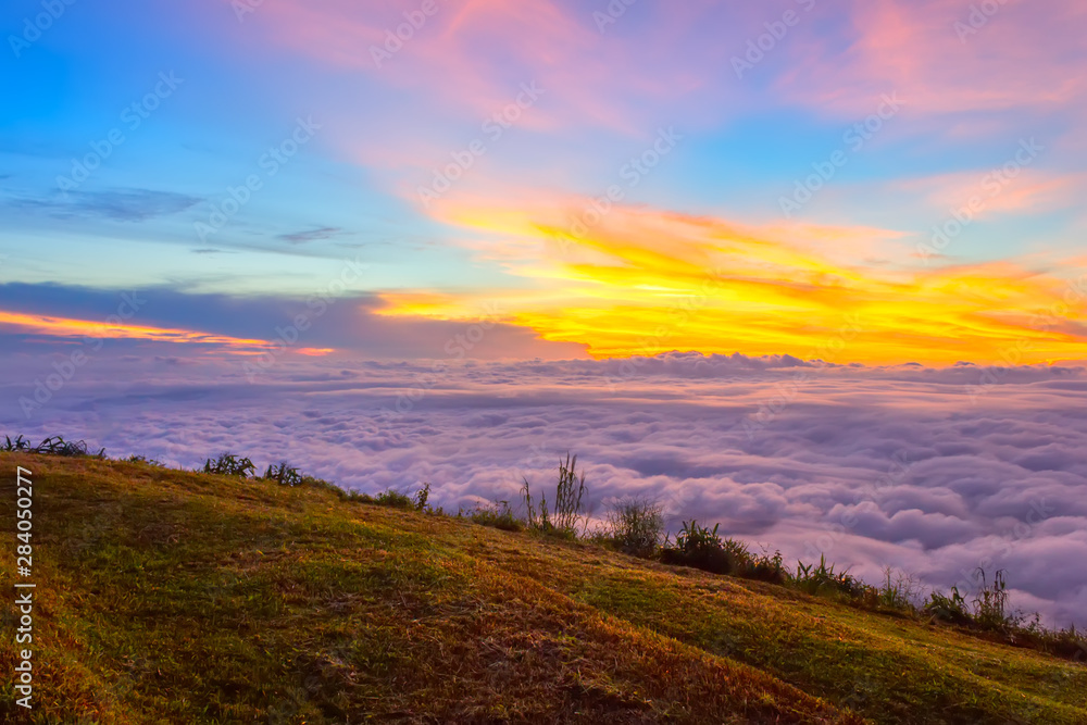 Beautiful Sunrise and mist at Phu Tubberk, Phetchabun Province, Thailand. Beautiful Sunrise and mist at Phu Tubberk, Phetchabun Province, Thailand.