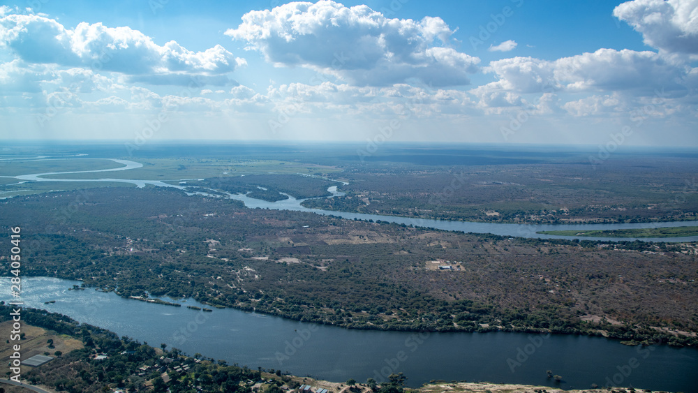 aerial view Botswana and Okavango
