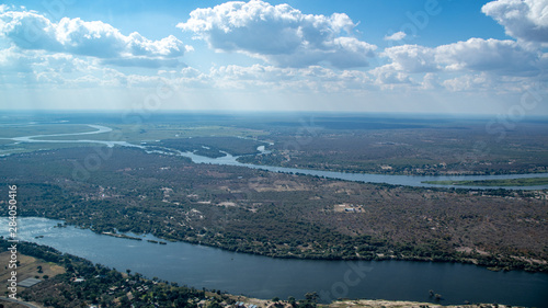 aerial view Botswana and Okavango