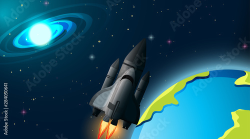 Wallpaper Mural Rocket in space scene Torontodigital.ca