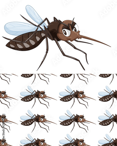 Seamless and isolated animal pattern cartoon