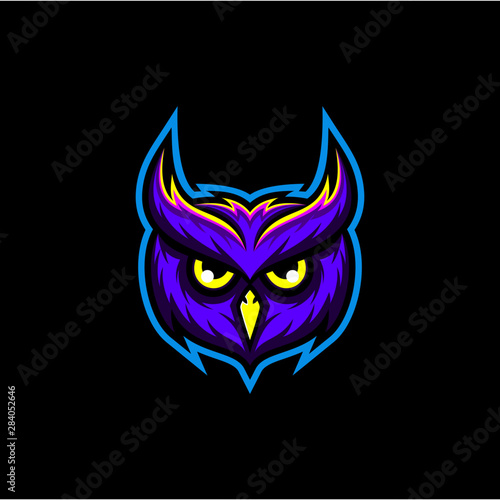Owl head vector, owl gaming logo