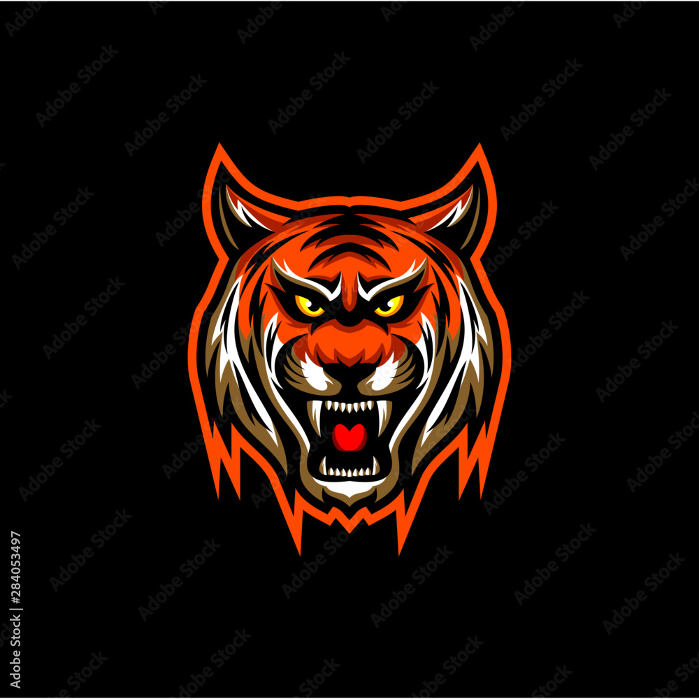 Angry tiger head vector