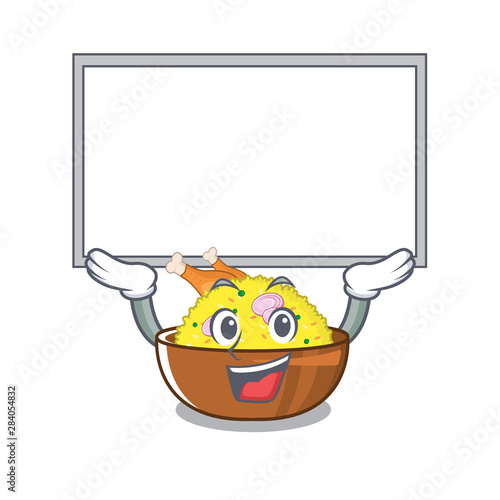 Up board biryani chicken above the cartoon plate