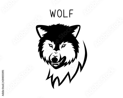 wolf vector illustration. Design can be used as tattoos, decal, stencil, vinyl, t-shirt printing etc