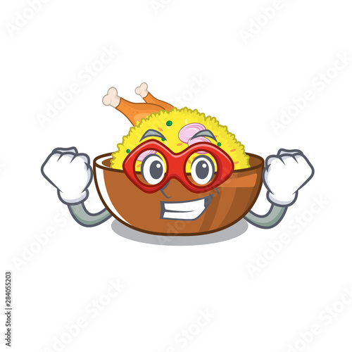 Super hero chicken biryani cooked in character skillet