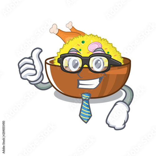 Businessman chicken biryani cooked in character skillet