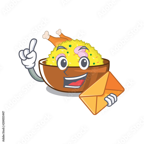 With envelope chicken biryani cooked in character skillet