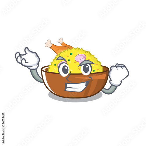 Successful chicken biryani cooked in character skillet