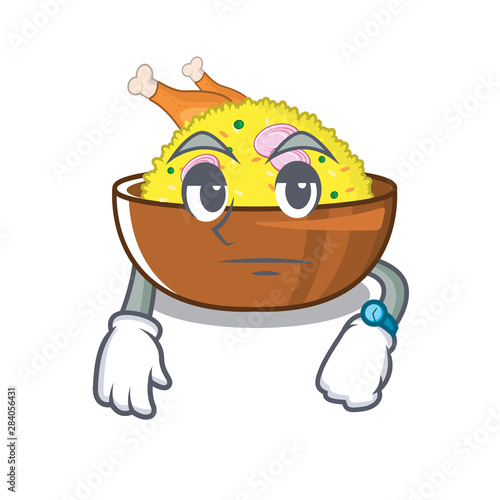 Waiting chicken biryani with in cartoon shape