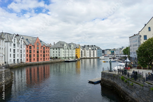 Yachts on the quay of Alesund, Norway