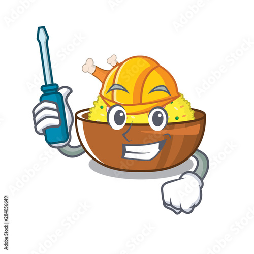 Automotive chicken biryani with in cartoon shape
