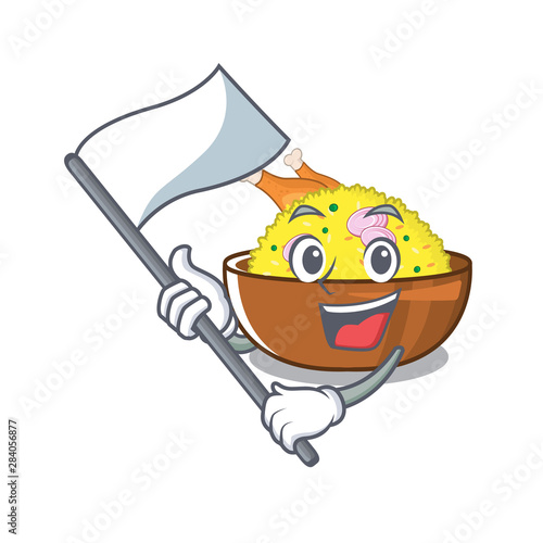 With flag chicken biryani with in cartoon shape