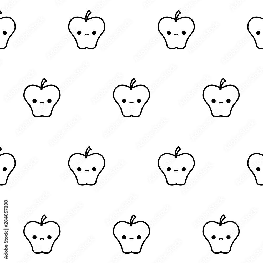 pattern of fresh apples fruits kawaii style pattern of fresh apples fruits kawaii style