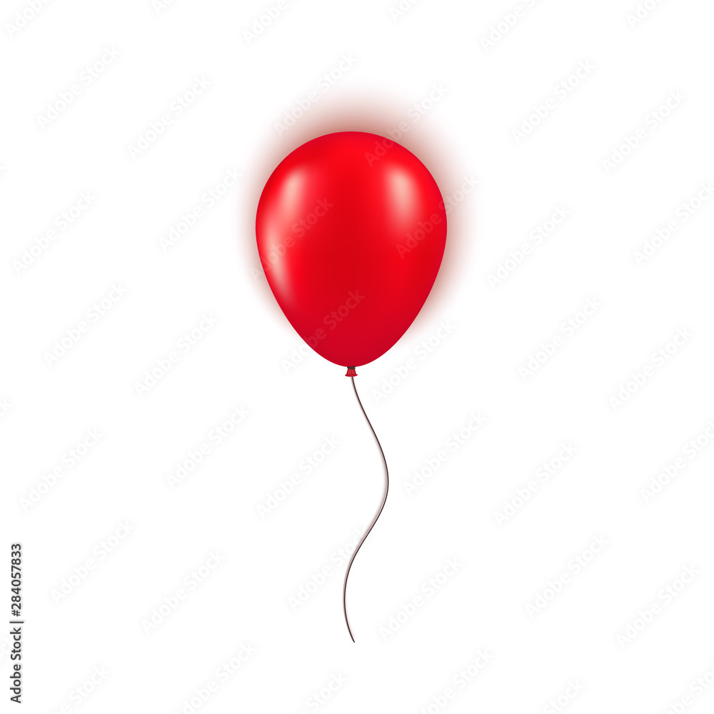 Realistic red balloon isolated on white background. Design element for Birthday party, grand opening or Black Friday Sale greeting card concept. Vector illustration Realistic red balloon isolated on white background. Design element for Birthday party, grand opening or Black Friday Sale greeting card concept. Vector illustration