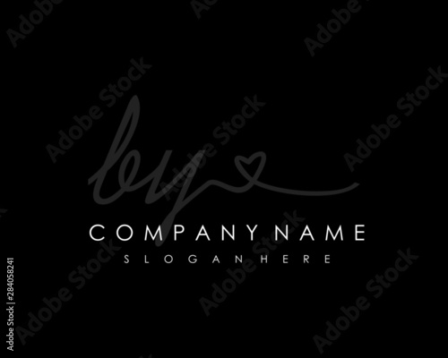BY Initial handwriting logo vector