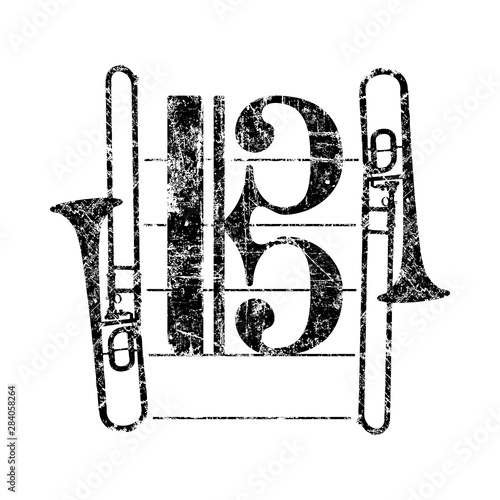 2 Trombones & Tenor Clef (Ancient Black)