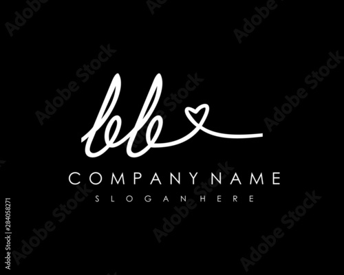 BB Initial handwriting logo vector