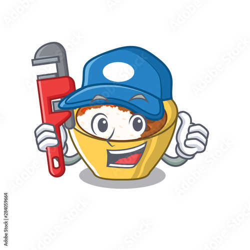 Plumber curry rice in the character shape