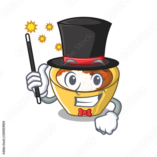 Magician curry rice in the character shape