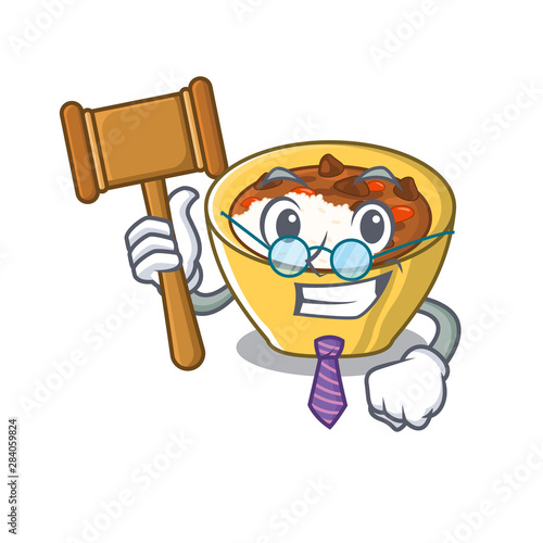 Judge curry rice in the character shape
