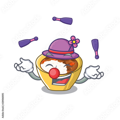 Juggling curry rice in the character shape