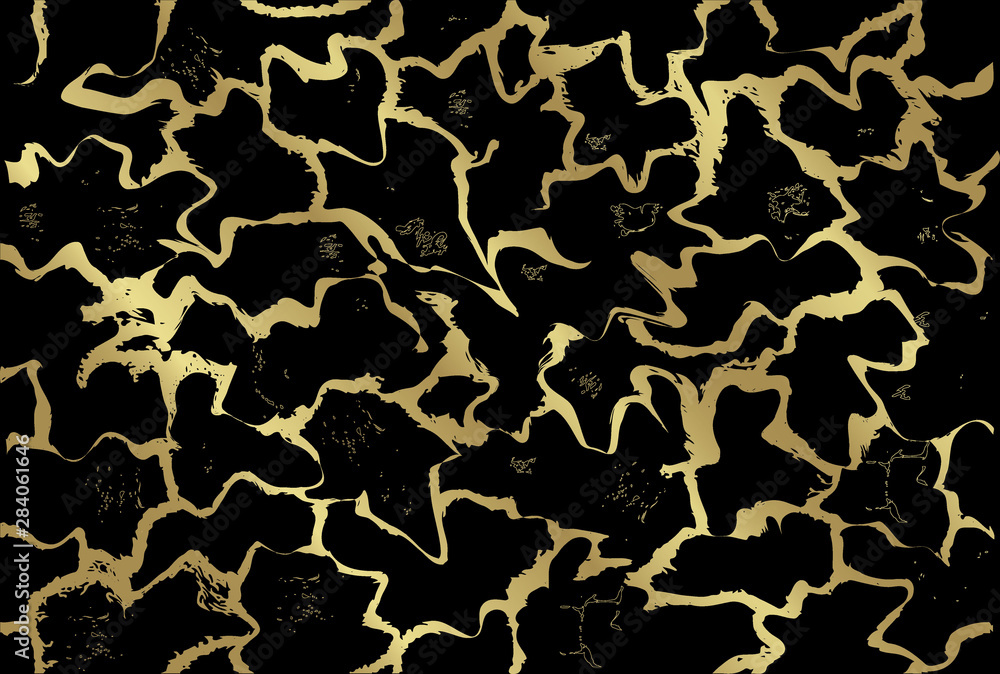 imitation gold snake skin background isolated on black background