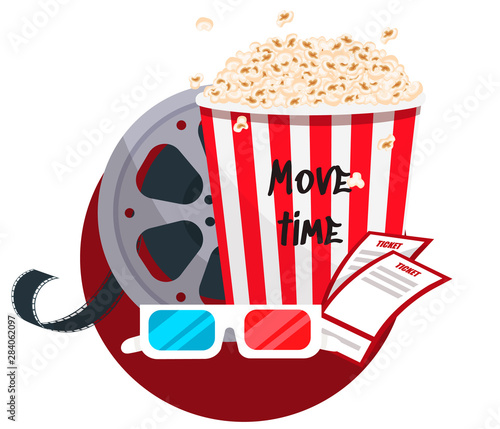 Movie time vector illustration.